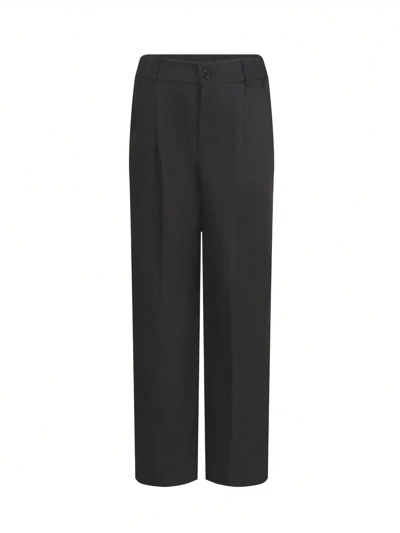 

Черные однотонные брюки прямого кроя для женщин - классический фасон, универсальная модель