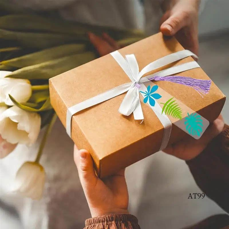 

TA-Blank Acrylic Bookmark Set, Clear Acrylic Blank Bookmark, Colorful Tasseland Painting Flower Style Pattern Template