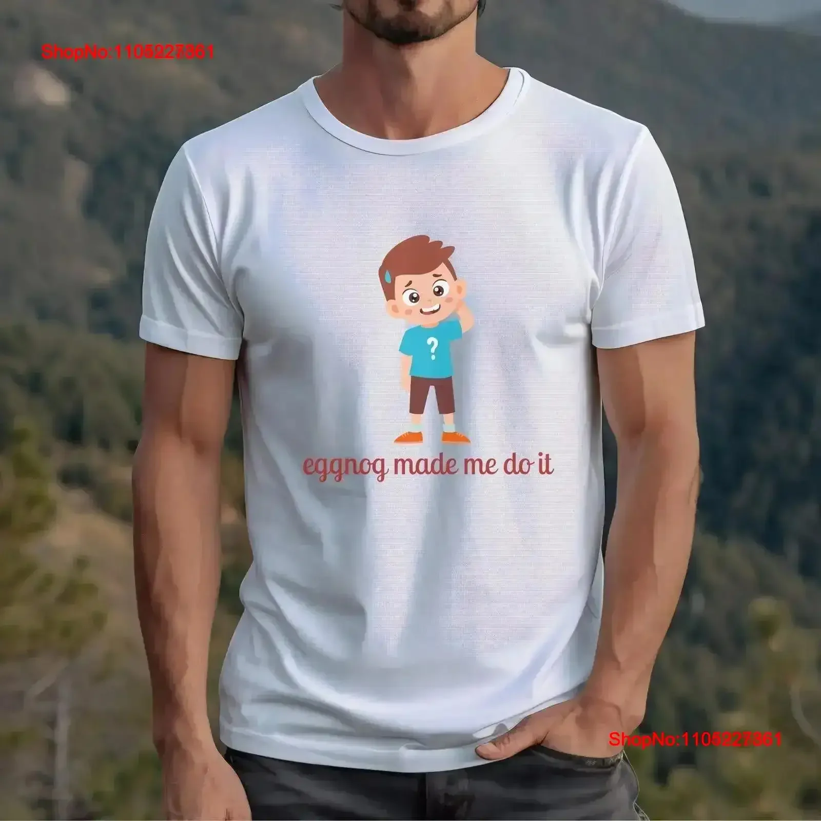 

Забавная рождественская футболка Eggnog Made Me Do It Праздничная вечеринка для мамы, папы, детей, юмористическая рождественская винтажная стильная мода