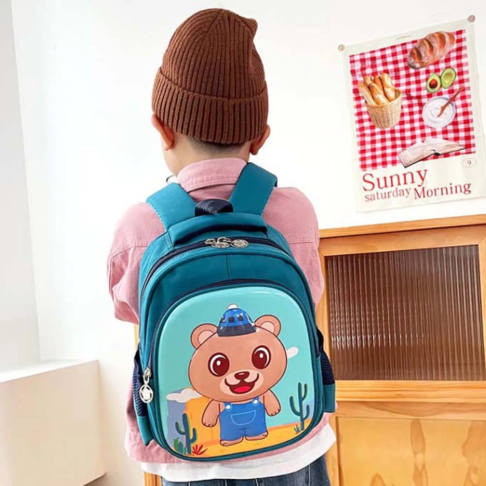 Engrossado dos desenhos animados animal mochila tigre oxford pano grande capacidade saco de escola leve coelho eva casca dura daypack