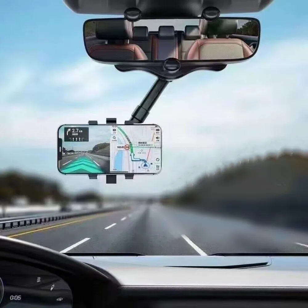 New Universal Car Rearview Mirror Phone Holder 360Β° Rotation Car Phone Holder Mount Stand For Dash Cam GPS Smartphone Bracket