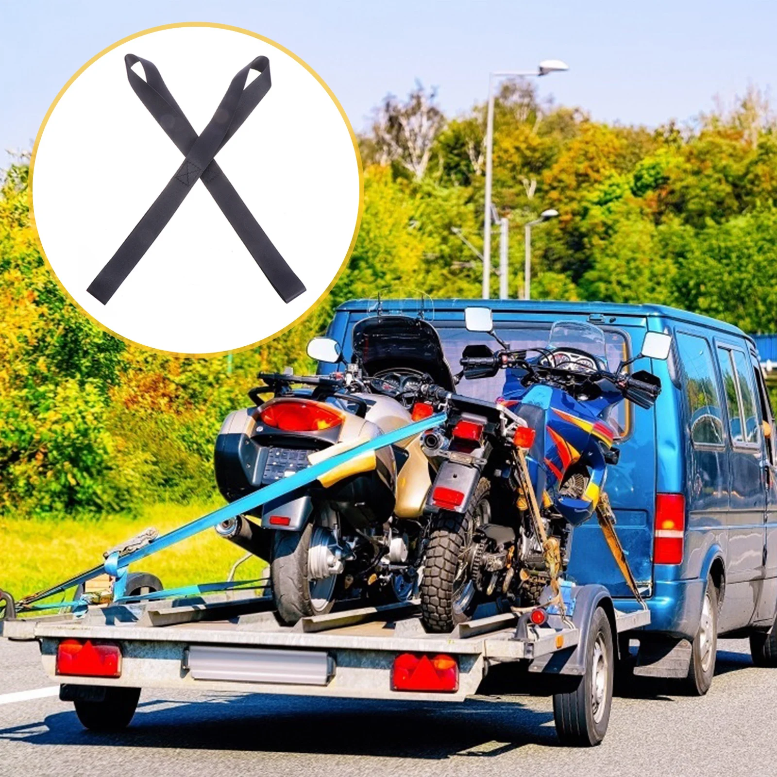 

8Pcs Heavy Duty Loop Tie Down Straps for Car Truck Motorcycle Securing Non-Scratch Hauling Belt Cargo Luggage Rope