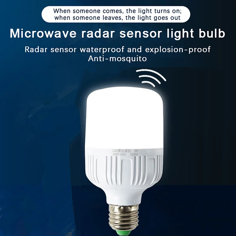 1PC Żarówka LED z czujnikiem radarowym Światło aktywowane ruchem 220V Zewnętrzne światło LED 5W 7W 9W Światło z czujnikiem radarowym Światło z czujnikiem korytarza
