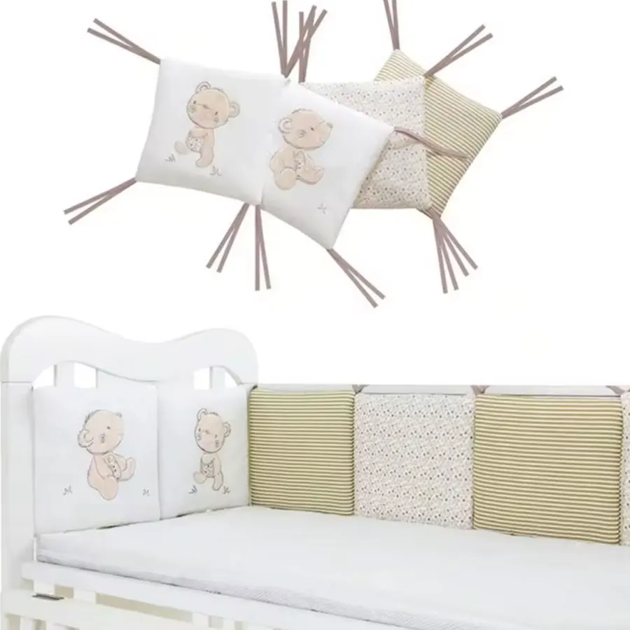 6-個四季ユニバーサルベビーベッドフェンス幼児ベッドガードレールベビー衝突防止プリントパターン寝具ソフトバッグ