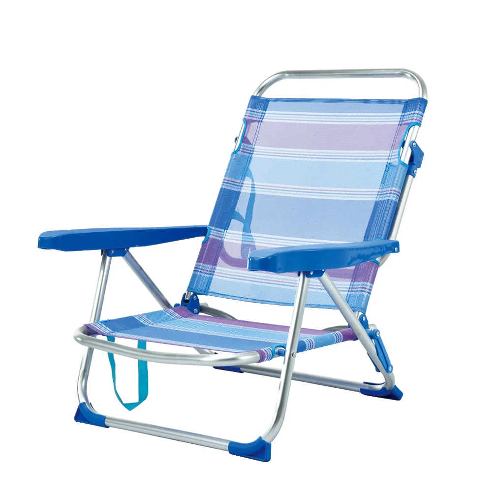 Portable Modern Aluminum Oxford Garden Chair Outdoor Folding Beach Camping & Fishing Chair Sunshade Cup Holder Side Pockets
