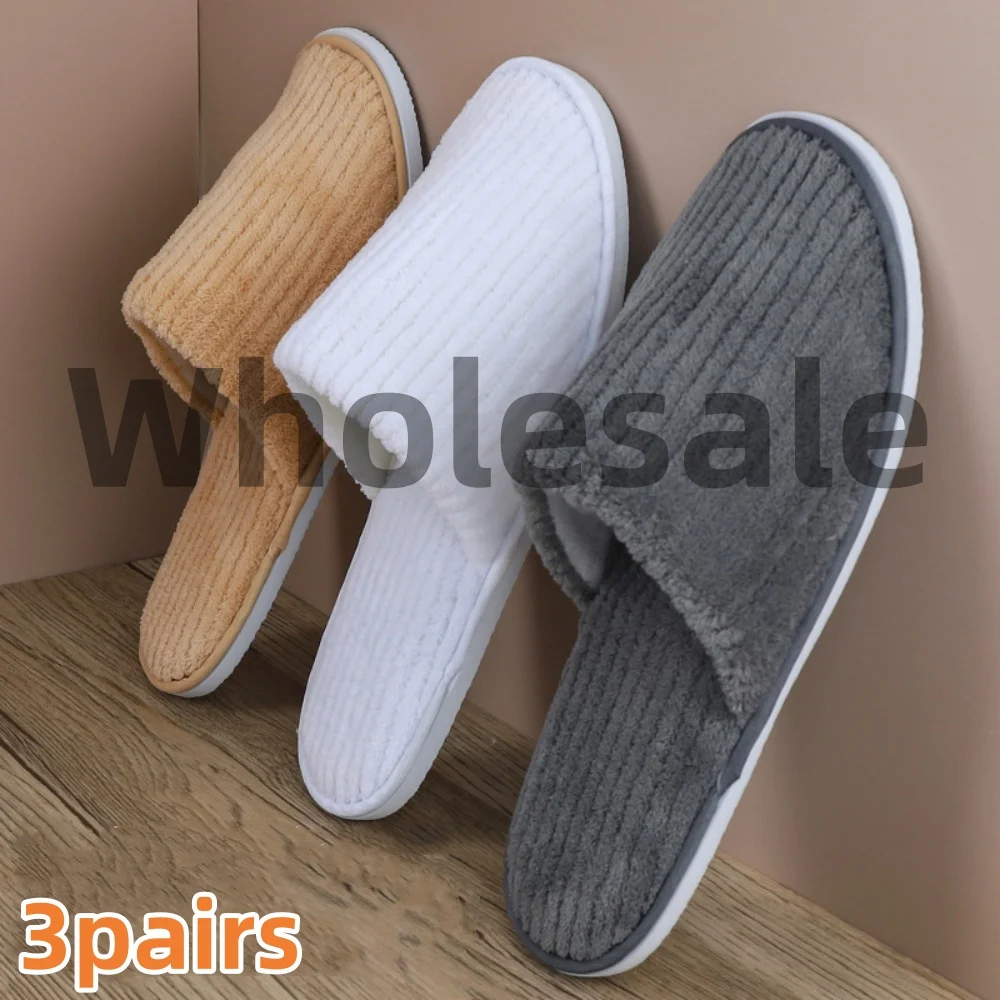 3/1 pares de zapatillas de Hotel desechables antideslizantes, zapatillas de baño gruesas de alta calidad, zapatillas de viaje para invitados, toboganes para invitados de SPA