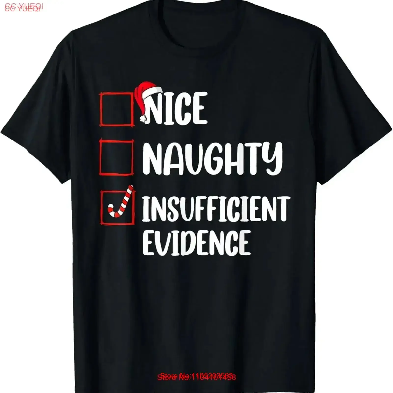 Funny Christmas Nice Naughty Insufficient Evidence Santa T Shirt S 5XL vintage Washed homme Soft Slightly Casual Stretched