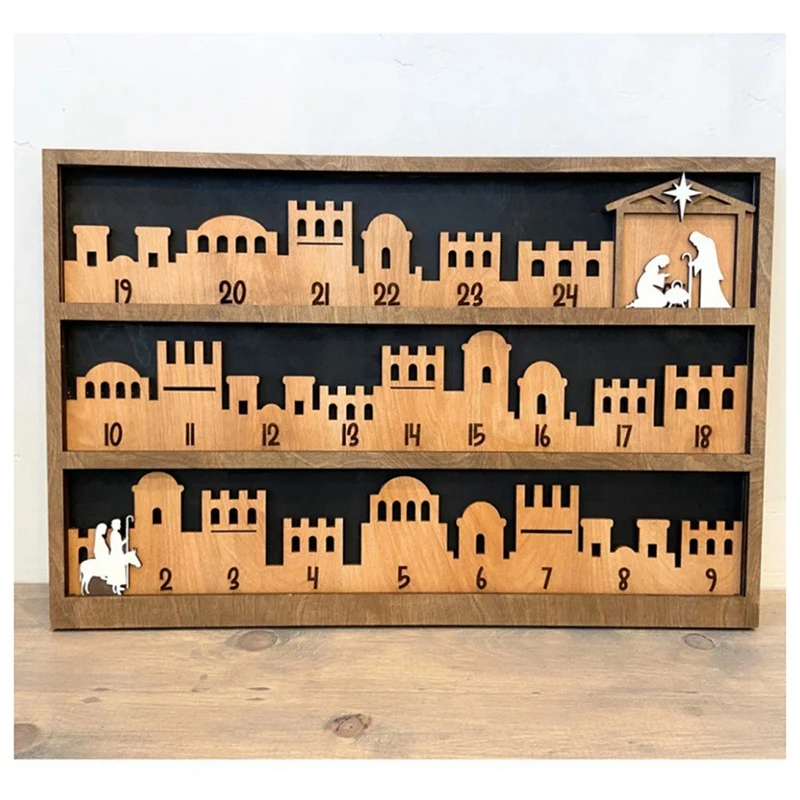 Advent Calendar for the Birth of Jesus, Countdown to Jesus, Wooden Advent Calendar, Christmas Holiday Advent Calendar-A57M