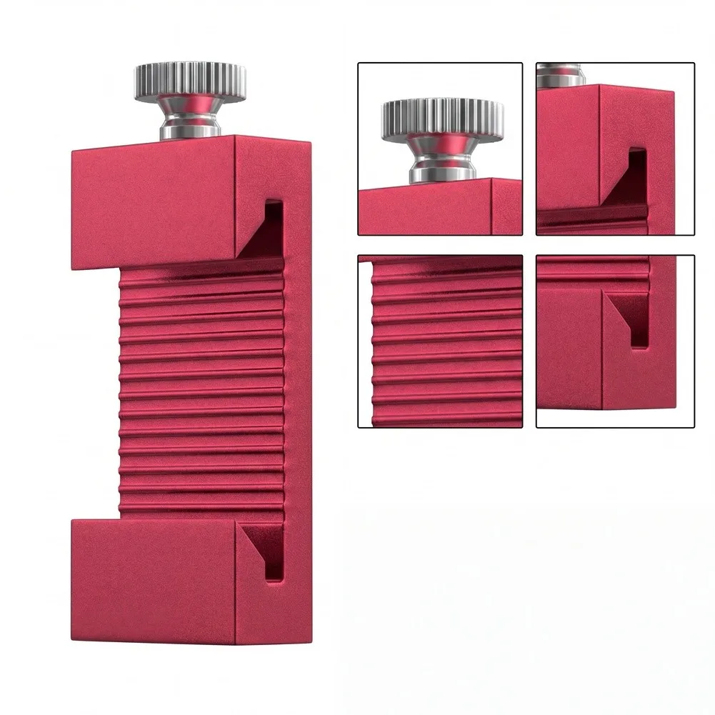 Solid Aluminum Alloy Block with Metric Scale for Woodworking Scribing Stop Function and Straight Edge Alignment Assistance