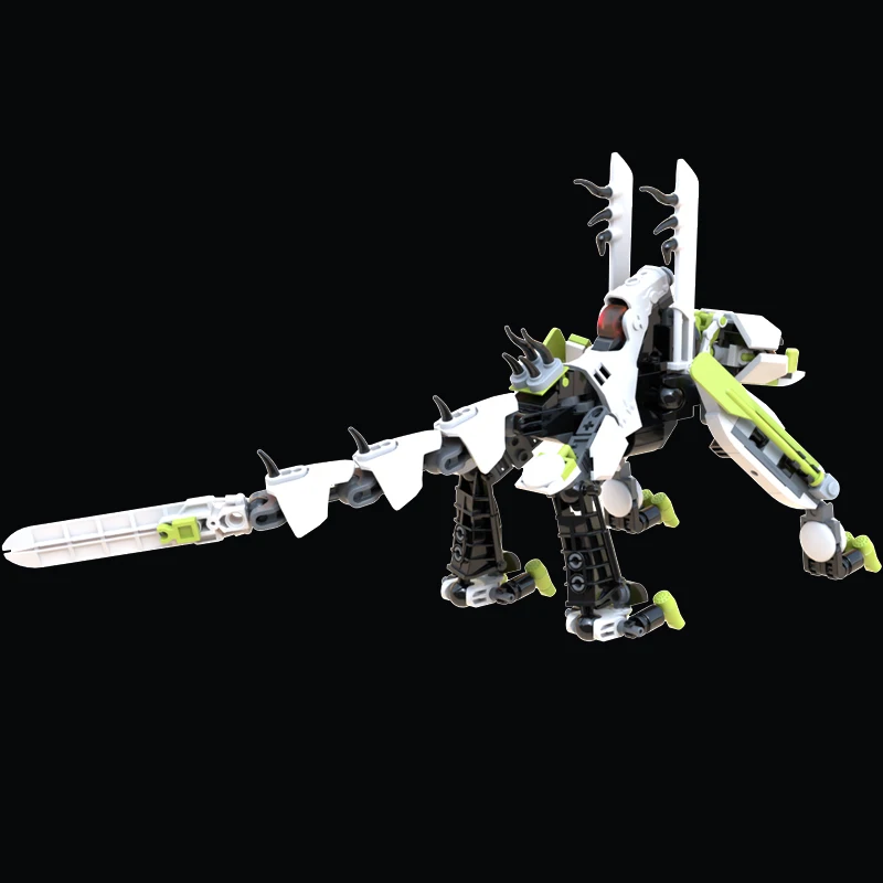 220 PCS Customize Medium Lime Robotic Hound MOC Customize Modular Building Block Technology Kids Simple DIY Assembly Toy Gift