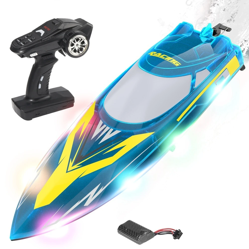 

2.4G Remote Control Boat Rc High-Speed Competitive Speedboat One Click Rolling Reset Light Boat Children's Toy Christmas Gifts