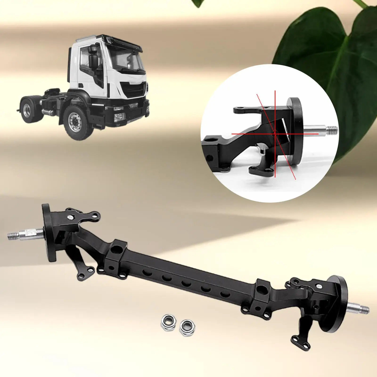 

1/14 Trailer Unpowered Front Wheel Axle,1 14 Scale RC Truck Axles,Front Steering Wheel Axles Part Easy Installation Aluminum