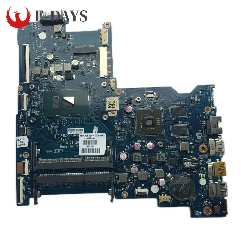 

For HP 15-AC 250 G4 Laptop Motherboard LA-C921P Mainboard with I5-6200U I7-6500U CPU R5 M330 2GB GPU DDR3L 100% Tested Ok