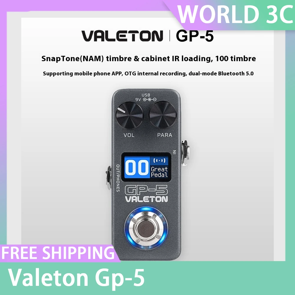 

Valeton Gp-5 Electric Guitar Integrated Effect Device Processor/Nam&Ir Loader Supports Loading Third-Party Enclosure Ir Files