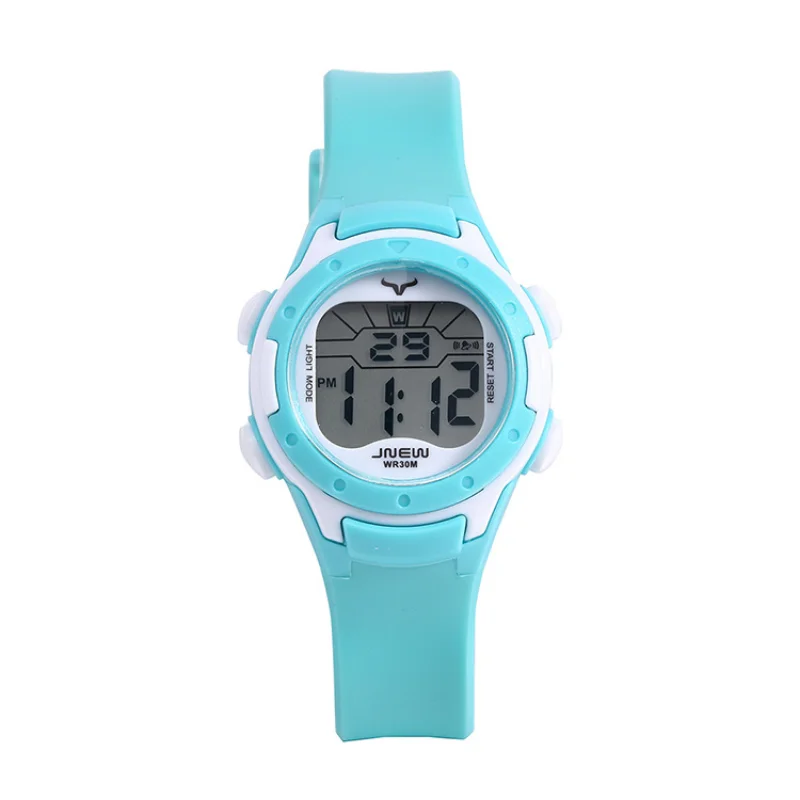 Simple Electronic Watch Multi-function Black White Silicone Children\'s Electronic Waterproof Sports Boys and Girls Clock Watch