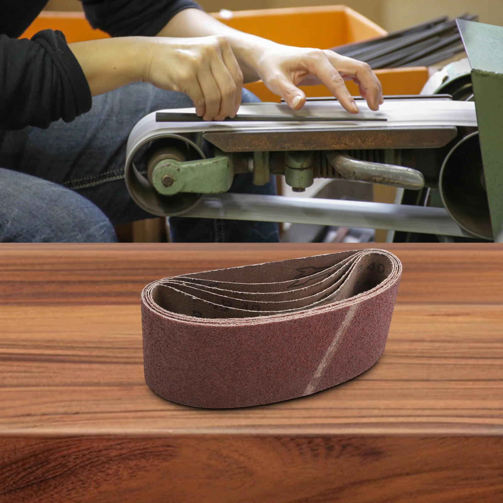 5PCS Sanding Belts 75x457mm Aluminum Oxide Abrasive Paper for Wood Metal Plastic Suitable for Surface Preparation