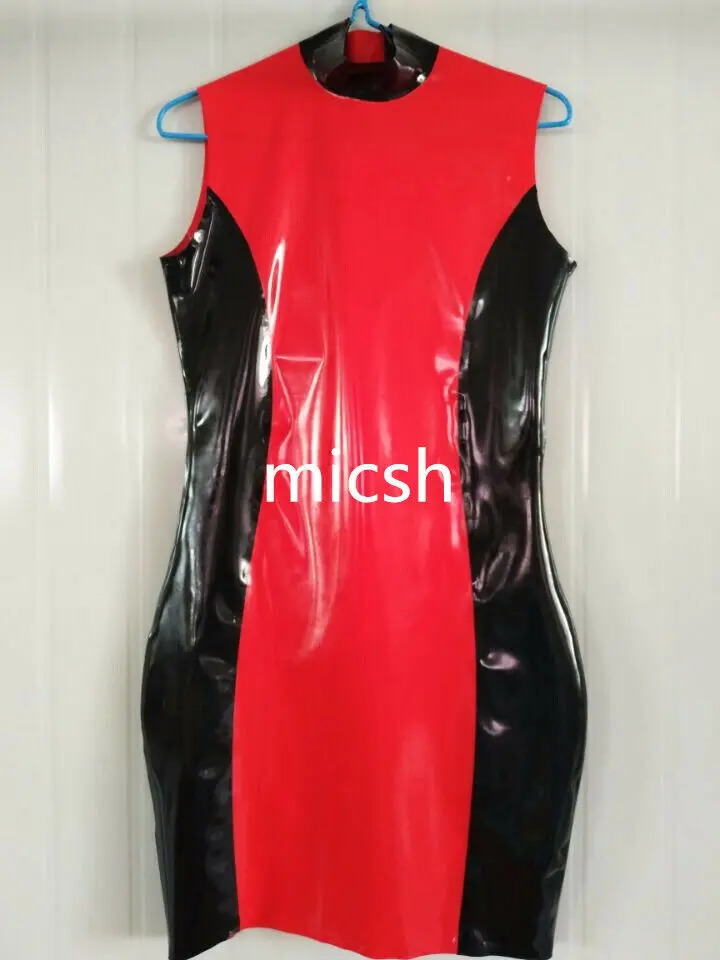 Latex Rubber Gummi Catsuit Overall uniform Sexy dress Party 0.45MM Cosplay