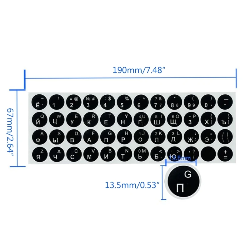 B0KA Russian Keyboard Stickers Computer Keyboard Stickers White on Black/Black on White for PC Computer Laptop Notebook