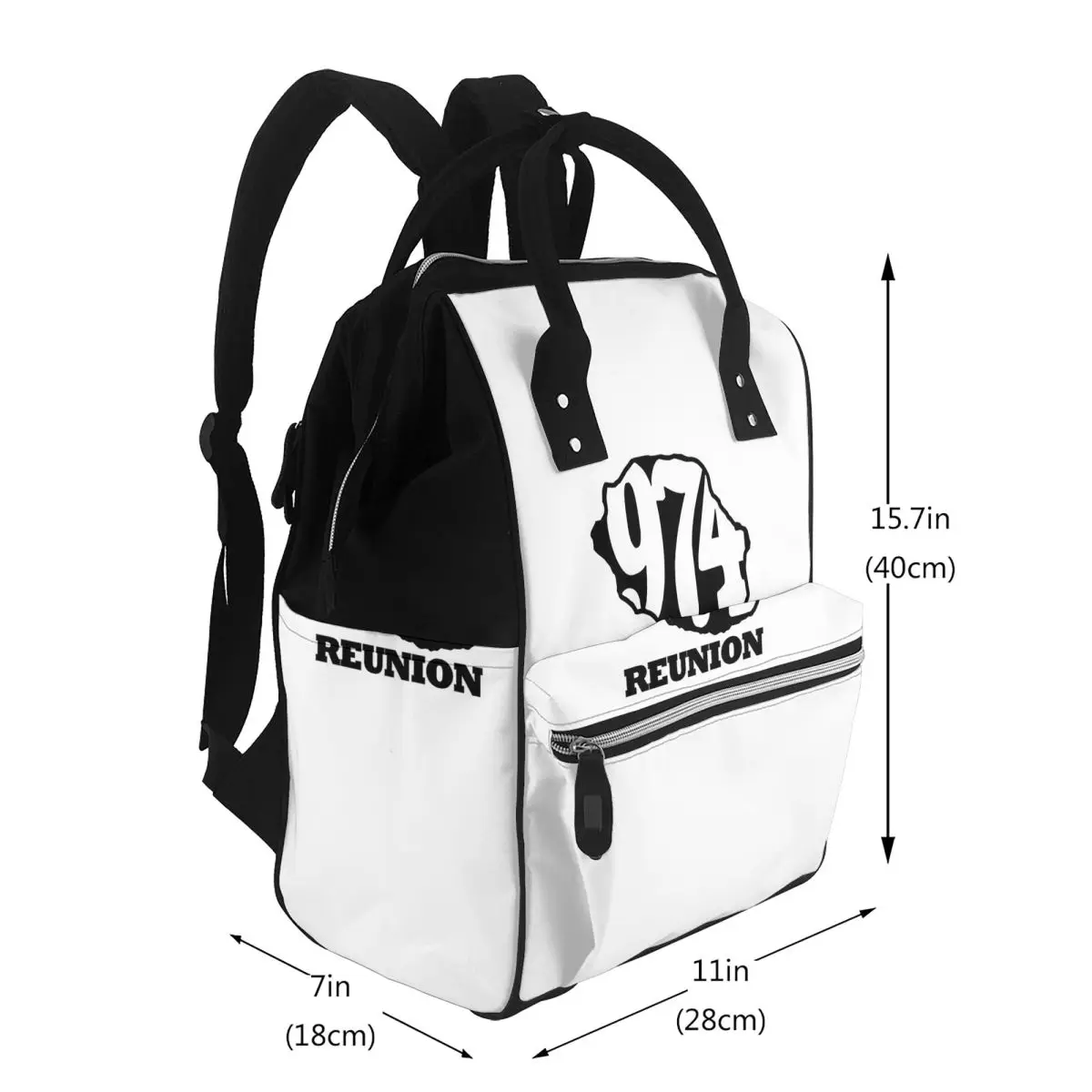 974 Reunion Island Flag Student Backpack School Bag Hiking Travel Daypack for Men Women Bookbag Shoulder Bags