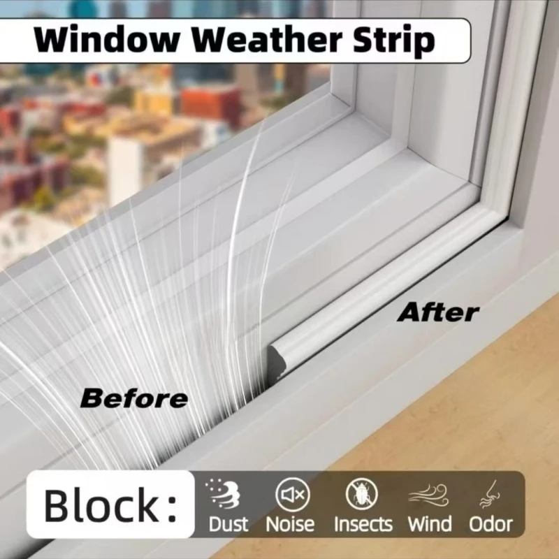 New 5/2M Acoustic Insulation Foam Window Weather Seal Strip for Sliding Door Windows Windproof Soundproof Cotton Seal Gap Filler