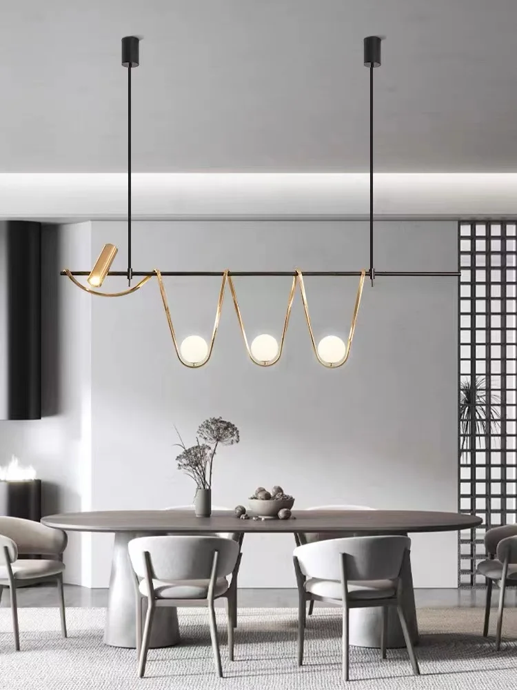 

Minimalist Nordic Creative LED Leather Restaurant Light Modern Living Room Showroom Bar Sample Room Belt Pendant Light