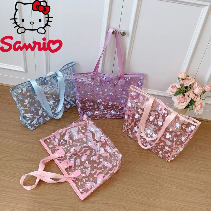 

Новая женская сумка, модная прозрачная сумка через плечо высокого качества, универсальная сумка-ведро с героями мультфильмов, большая вместительная сумка для хранения