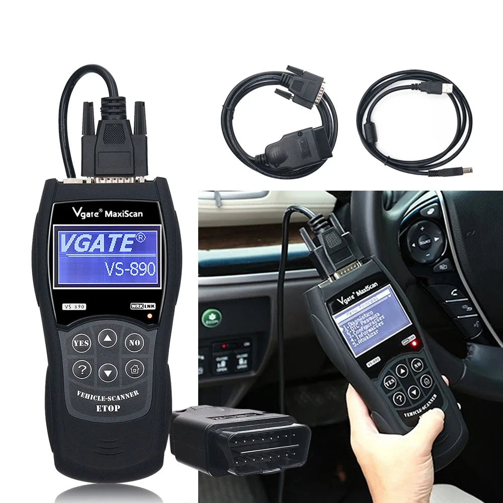 Universal Original Vgate VS890 OBD 2 Engine Fault Code Reader Analyzer VS-890 OBDII Car Diagnostic Scanner Tool Multi-Language