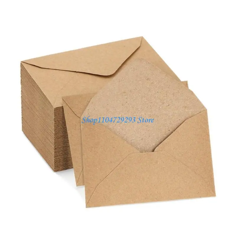 60 Pcs/Set V Flap Envelopes Invitation Envelopes Retro Blank Envelopes for Daily 