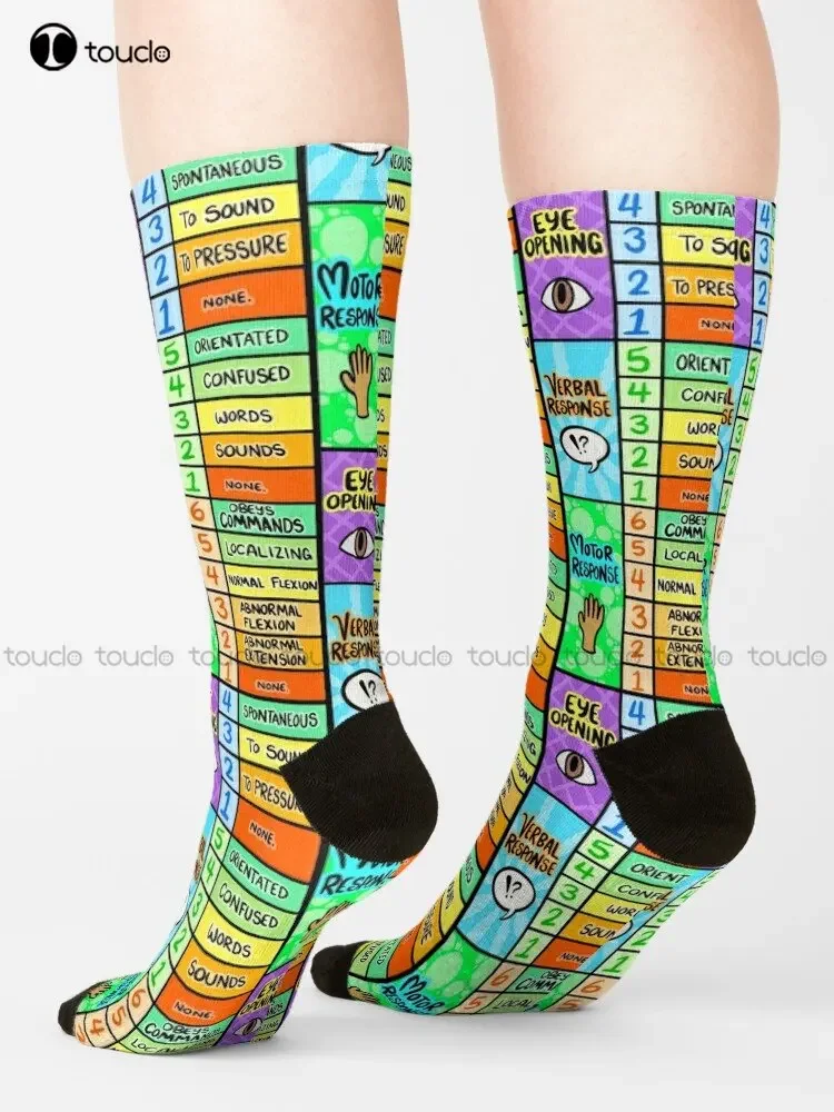 Vibrant Glasgow Coma Scale Doctor, Doctors, Nurse, Nursing, Neuro, Neuroscience socks