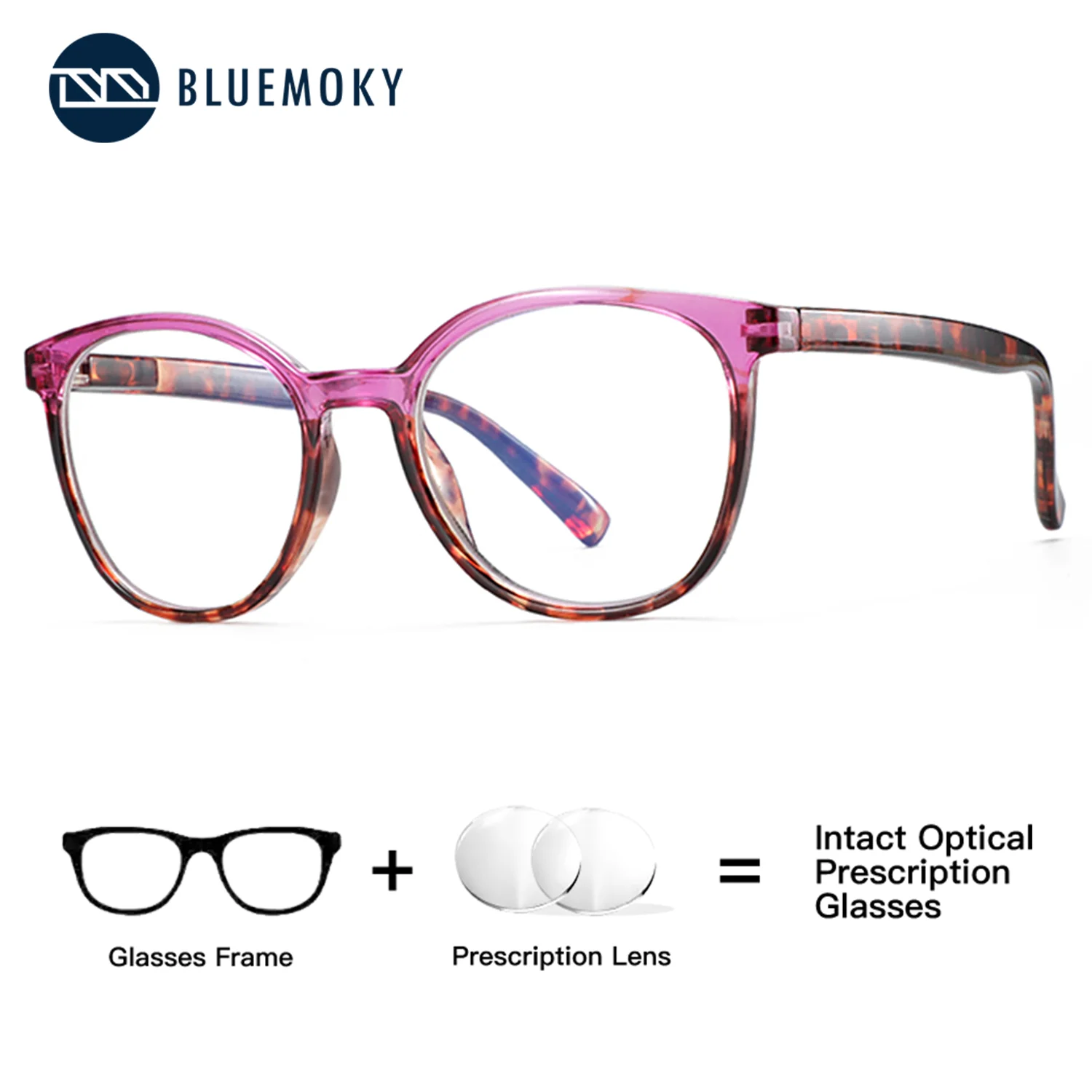 

BLUEMOKY Minimalist Square Butterfly Prescription Eyeglasses For Women Blue Light Blocking With Photochromic Feature
