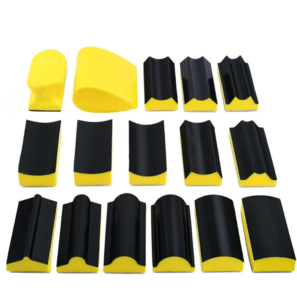 16PCS Interchangeable Foam Hand Sanding Block Set With 40 Aluminum Oxide Sheets For Precise-Automotive Wet And Dry Sanding