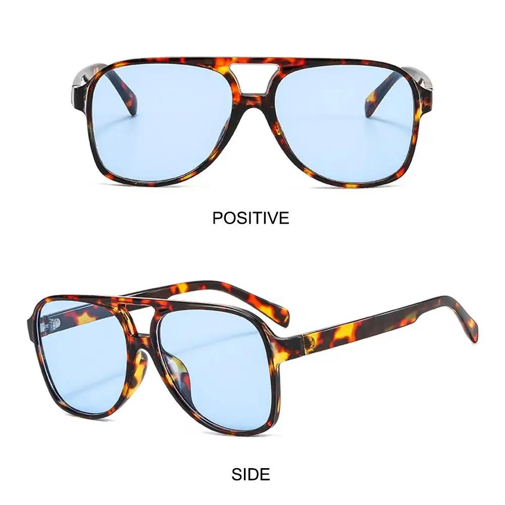 Double Bridge Oversized Pilot Sunglasses Retro Classic UV400 Protection Yellow Driving Eyewear Big Shades for Women & Men