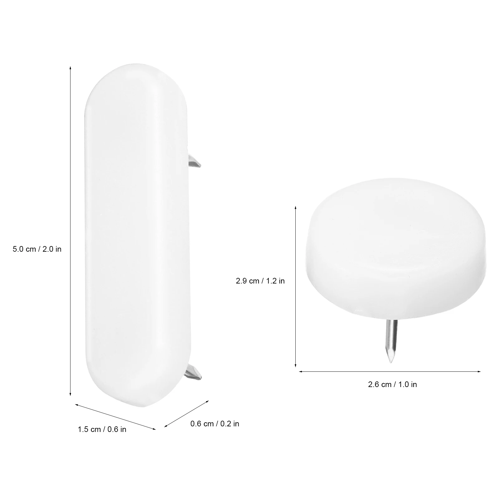 

Plastic Iron Furniture Pins Oval Round Double Head Glide Nails Protect Floors Repair Legs Prevent Damage Furniture Feet Pads
