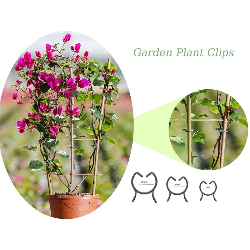 100/200x Plastic Orchid Clips Plant Support Clip Flower and Vine for Supporting Stems Vines Flower Grow Upright Garden Supplies