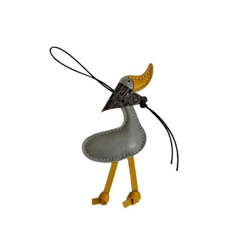 Kreativer Schal-Enten-Entenküken-Autoschlüsselanhänger aus PU-Leder, Taschenanhänger, Autoschlüsselanhänger-Dekoration – Detail 3