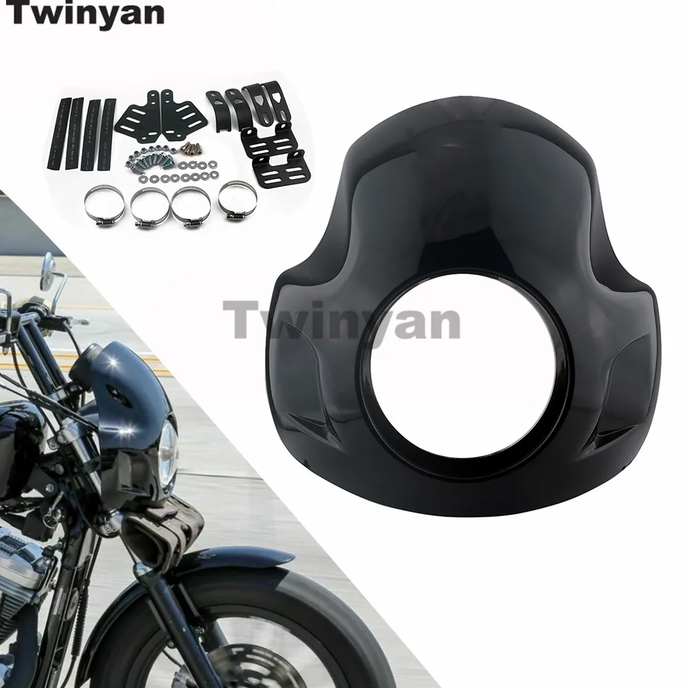 

Cafe Racer 5.75" Headlight Fairing W/ 35-49mm Forks For Harley XL 1200 883 Forty-Eight 72 Iron 883 Roadster Sportster 2004-2020
