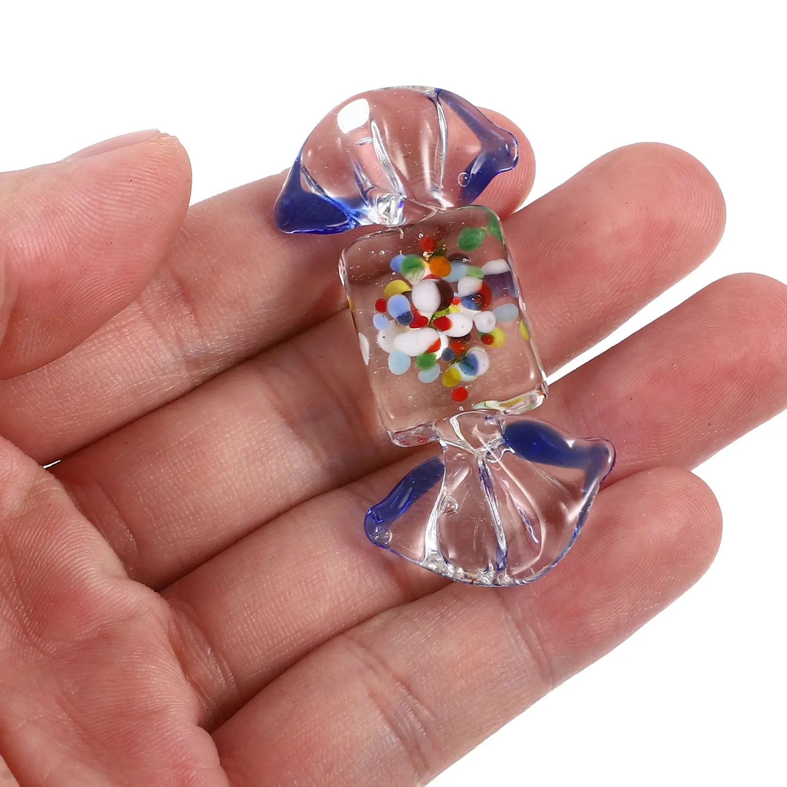 

6Pcs Glass Candy Sweets Ornament Detailed Lifelike Desktop Decoration Home Props Restaurant Decor Glass Candy Ornament