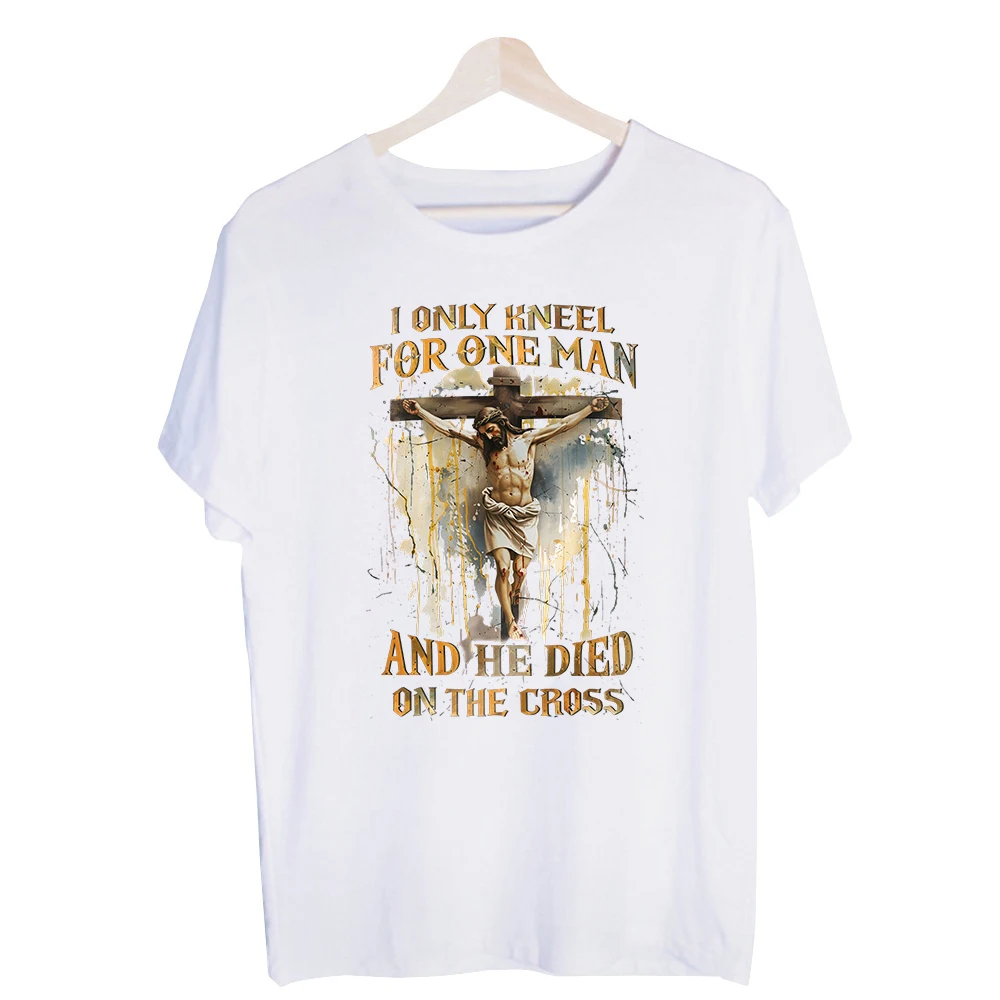 Men's Crucifixion Scene Graphic Tee, Short Sleeve Statement T-Shirt for Casual Daily Wear