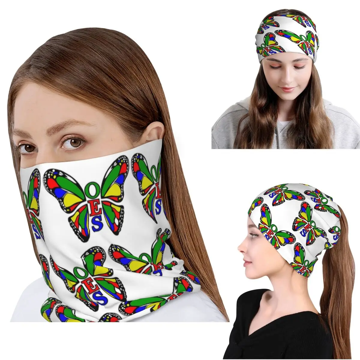 Order Of The Eastern Star Logo OES Bandana Neck Cover Mask Scarf Multi-use Cycling Scarf Beanies Hat Unisex Adult Windproof