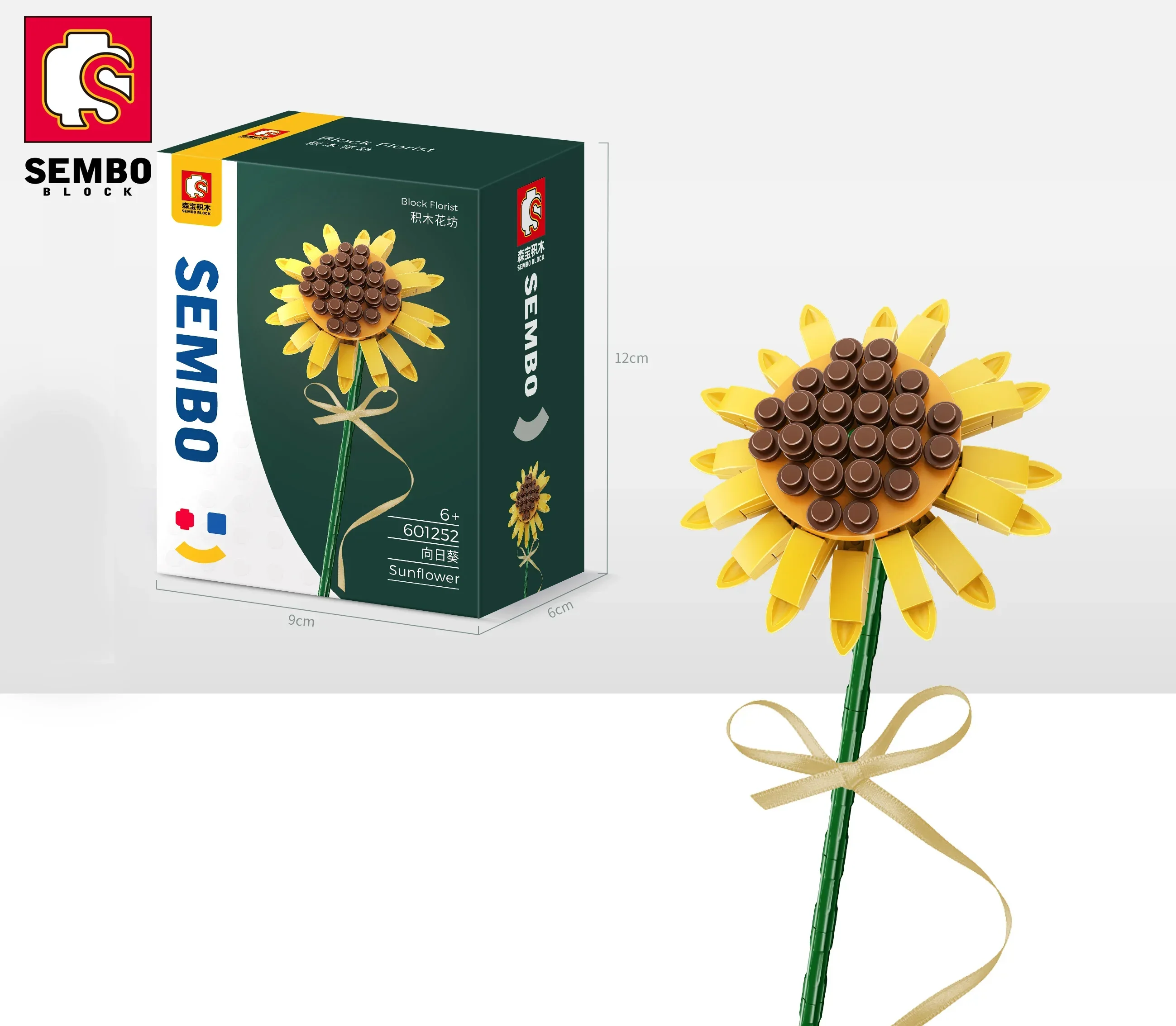 ช่อดอกไม้ดอกไม้ Carnation บล็อกตัวต่อดอกทานตะวันดอกแดฟโฟดิลแบบอิฐประดับตกแต่งตั้งโต๊ะของเล่นแบบทำมือสำหรับเด็กของขวัญวันเกิด