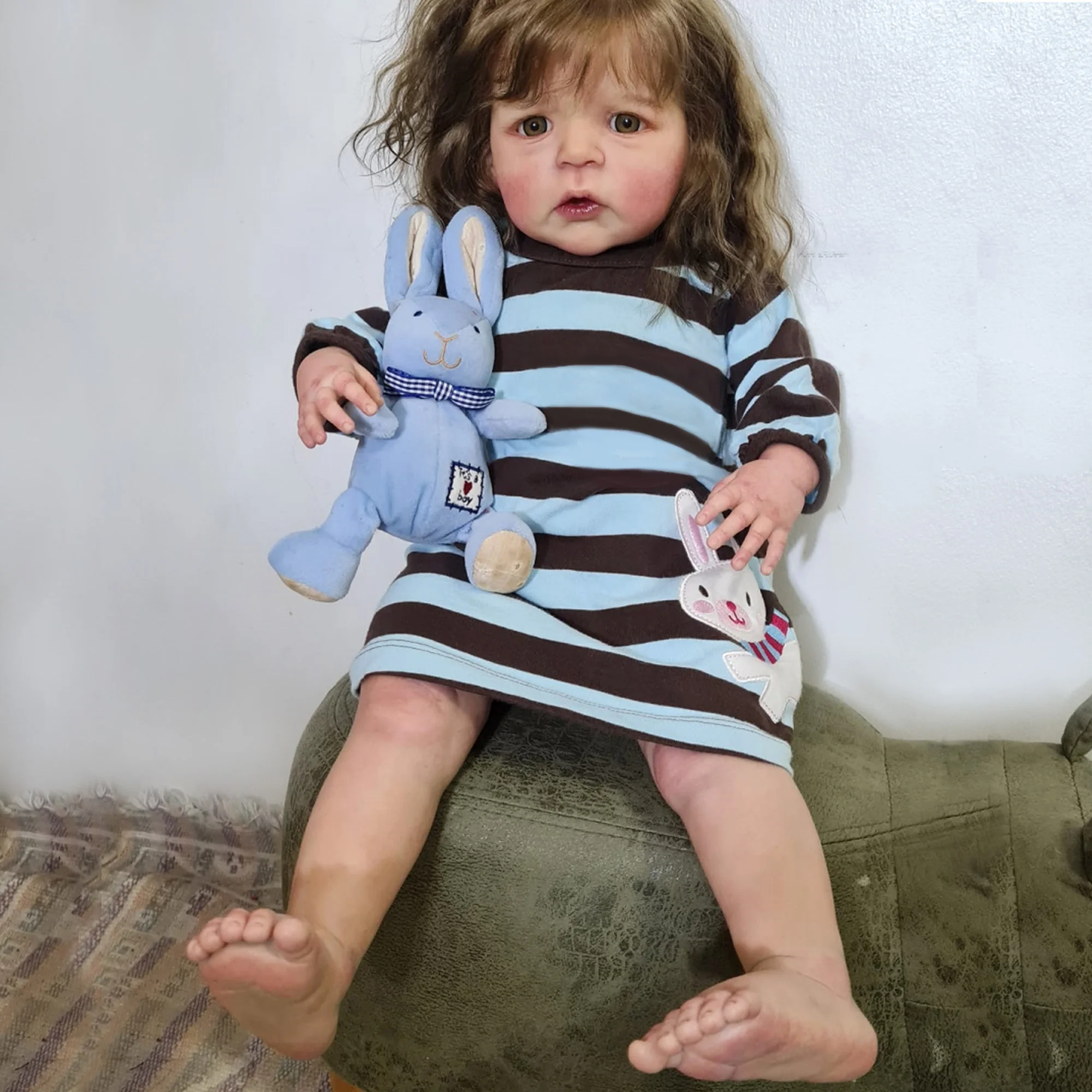 Sandie Bebé Reborn Dolls 3D Painted 66CM Standing Toddler Reborn Doll Toys For Children Muñecas Para Niñas