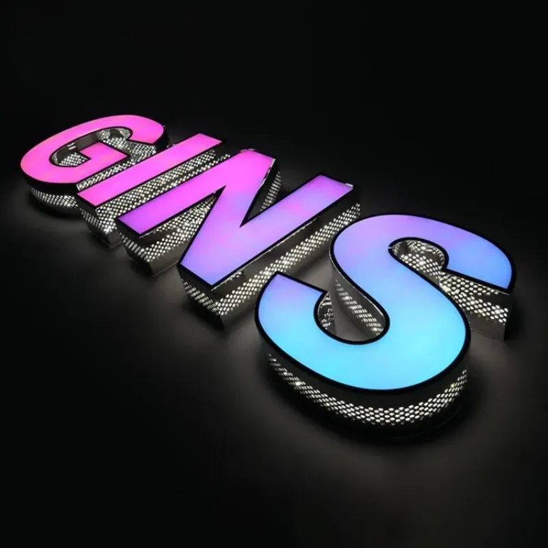 Customized Outdoor Metal LED Logo Lighting 3D Letter Company Commercial Sign Light Custom Business Name Plaque Illumination