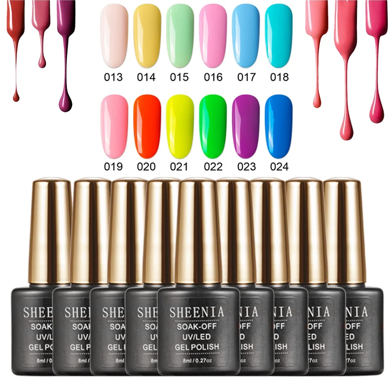 SHEENIA Gel Nail Polish - One Step and Long-Lasting Color Coat Polish with Easy Apply Brush nail art decorations