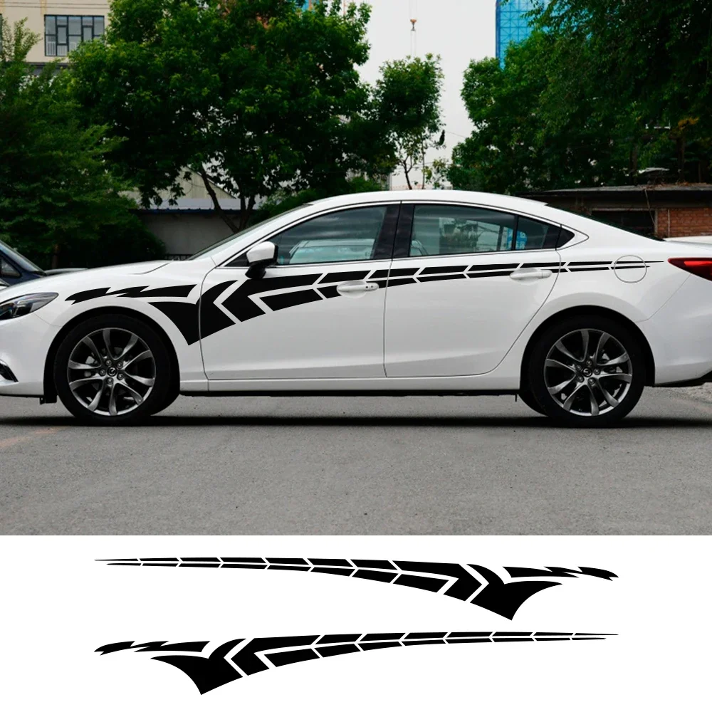 2PCS Car Door Waist Line Vinyl Stickers For Audi A4 A3 BMW Ford Volkswagen Toyota Mercedes Honda Nissan Kia Fiat Accessories