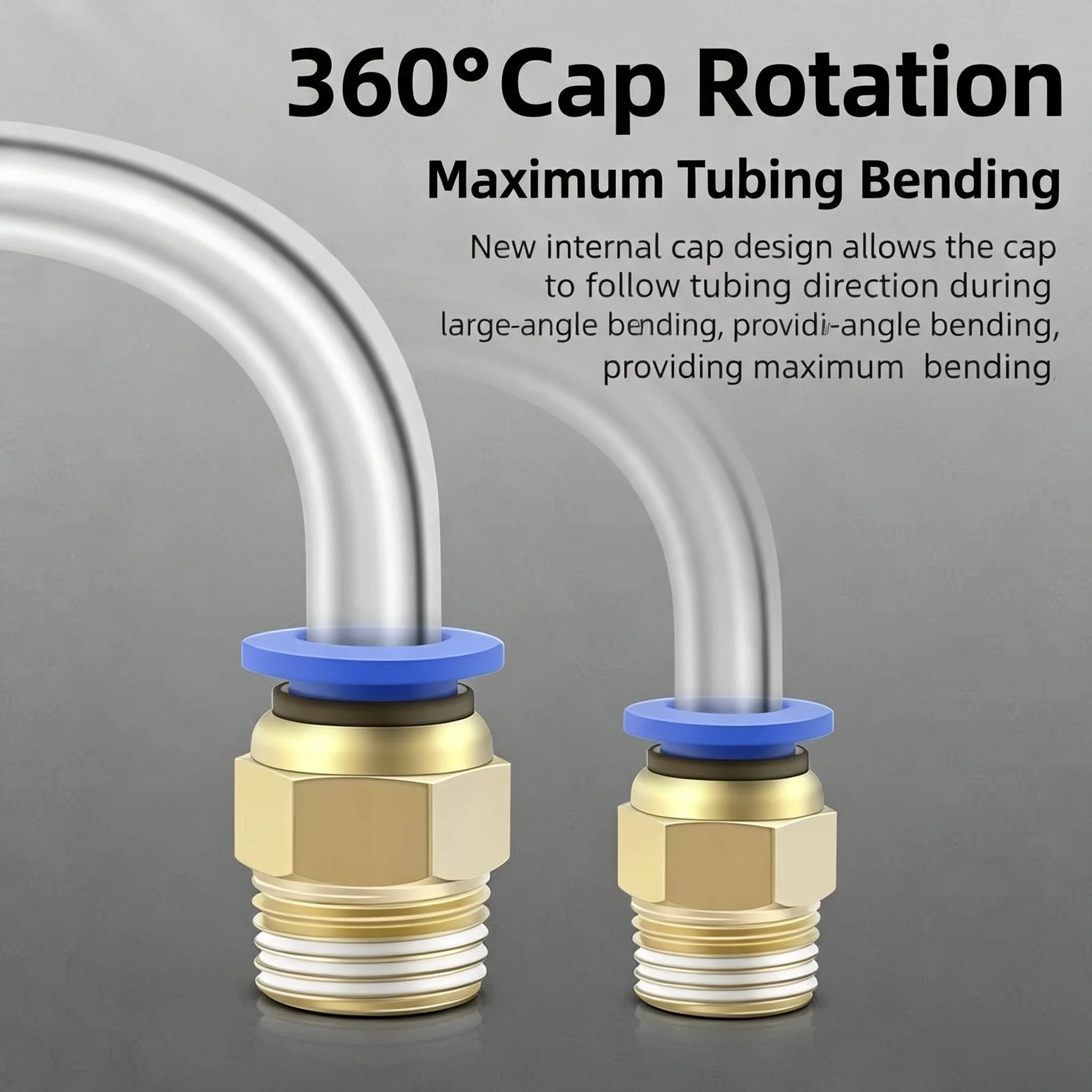 50Pcs PC4-M5 PC4-01 PC6-01 PC6-02 1/8 1/4  3/8 1/2 Male Thread PC Pneumatic Fitting Air Connector Quick Connecors Fitttings