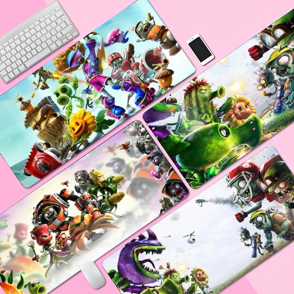 P-Plants vs. Zombies  Mousepad Custom Skin Desktop Desk Mat Kawaii Gaming Accessories Students Writing Pad for PC Computer Table