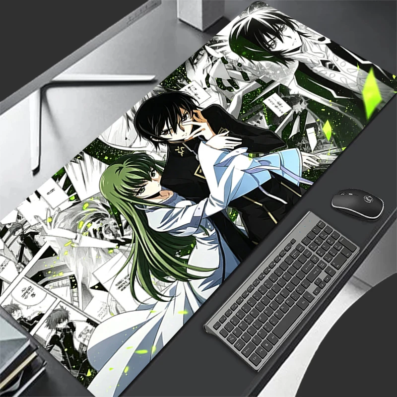 Code Geass Lelouch Large Mouse Pad Anime Gaming Desk Mat Non‑Slip Rubber Keyboard Pad for Laptop PC Home Office Decor