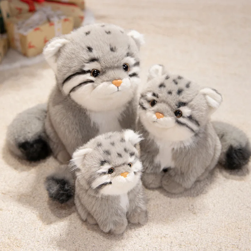Realistic Pallas's Cat Plush Toys Manul Stuffed Animal Dolls Soft Pillow Comforter Zoo Museum Gifts Kids Birthday Present
