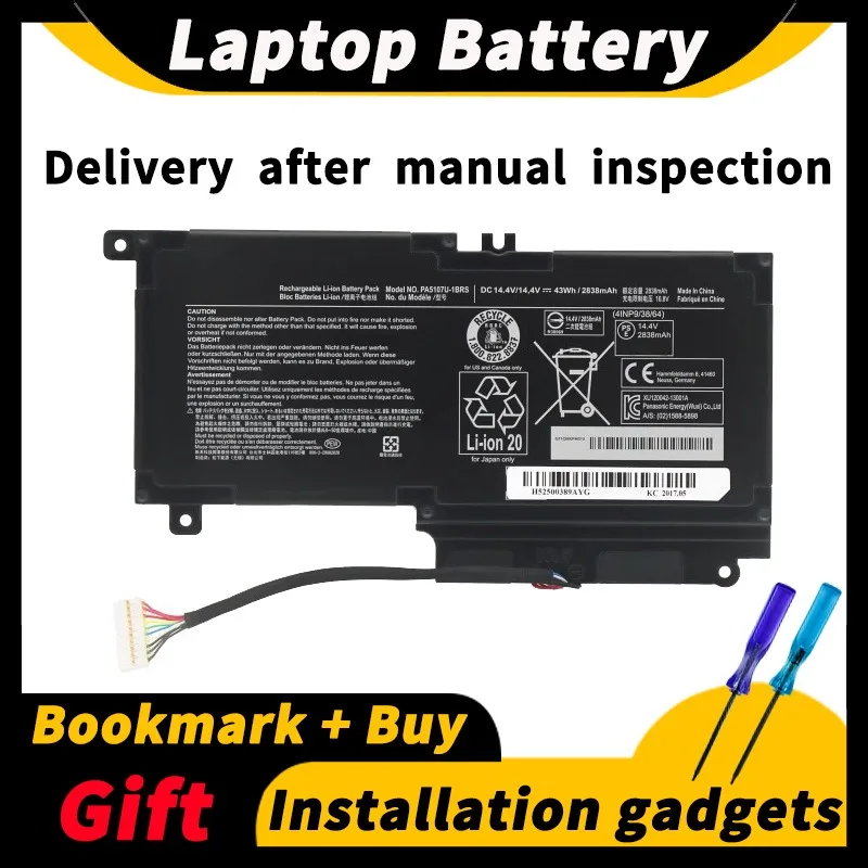

Для Toshiba S40-A S40DT-A S50-A-10H S55-A L45D L40-A/B L55 L50-A P55T P50-A 14,4 V 43wh/2838mAh Аккумулятор для ноутбука
