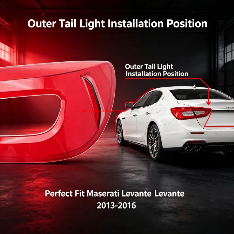 Moggic Tail Light Lens Cover For Maserati Levante 2013-2016 Red Outer Taillight Shell